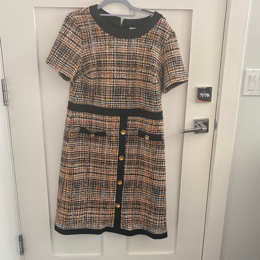 Shelby & Palmer Black and Brown Plaid Mini Dress